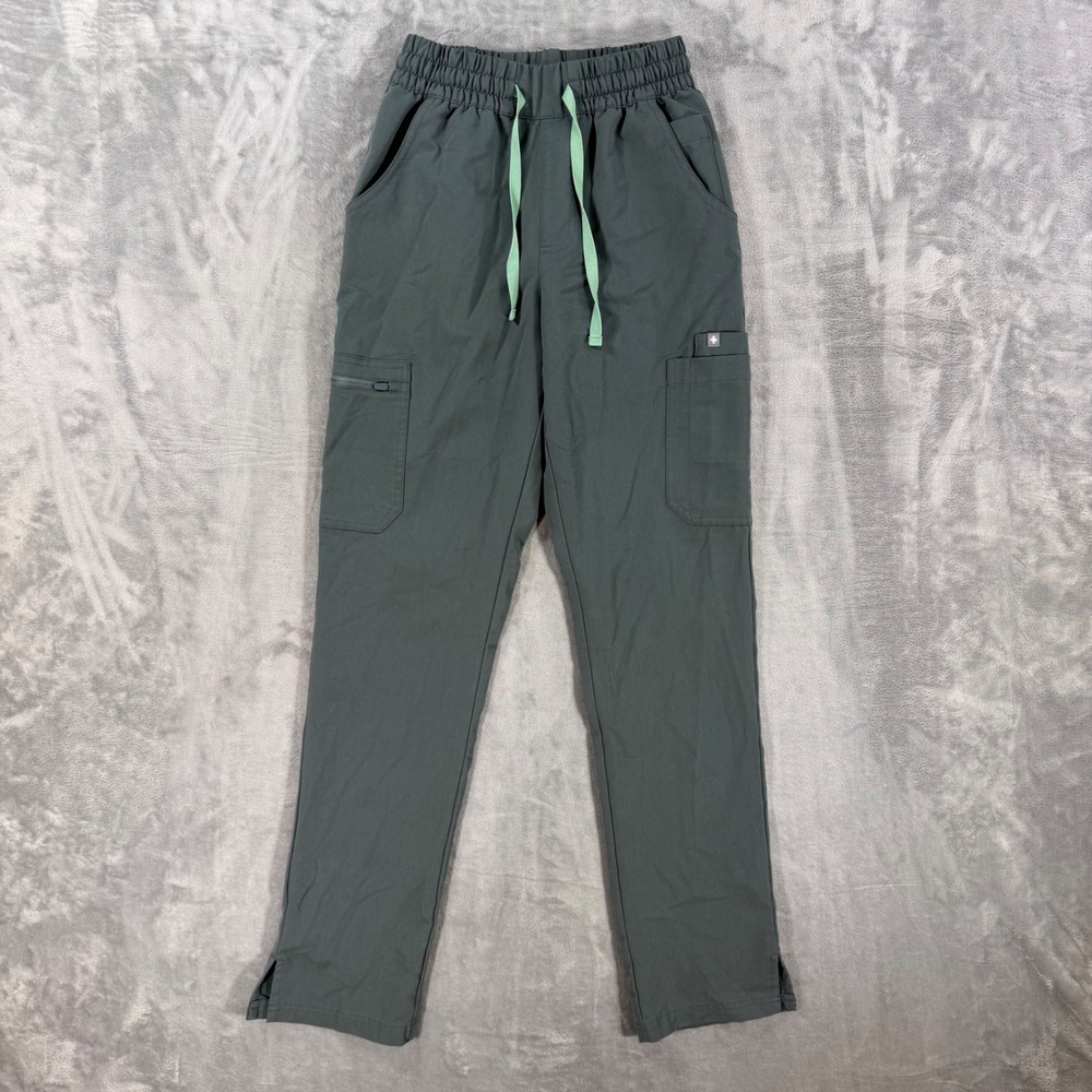 FIGS Technical Collection Scrub Pants Women's Size XS Tall Graphite Gray